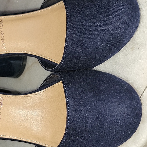 LC Lauren Conrad Navy Ankle Strap Heels Size 6.5 Med - Picture 5 of 9